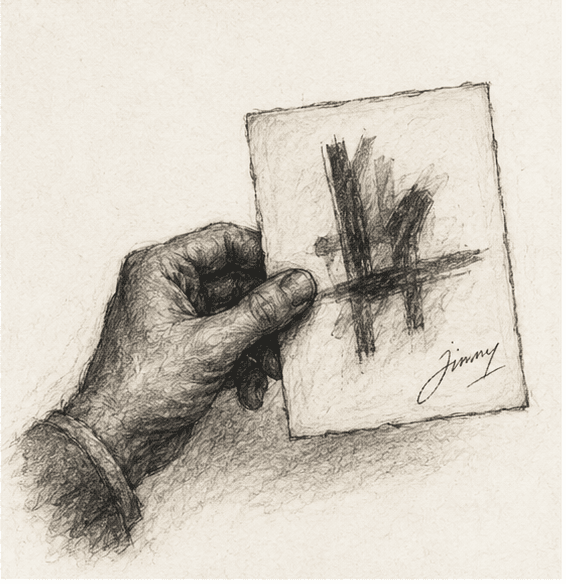 A hand-drawn original artwork on paper